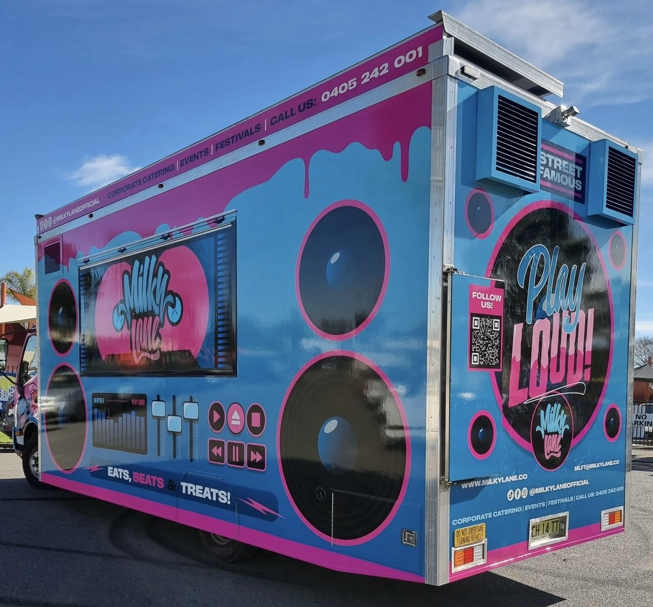 Milky Lane truck serving side and speakers