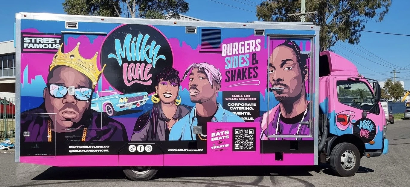 Original Milky Lane truck mural side